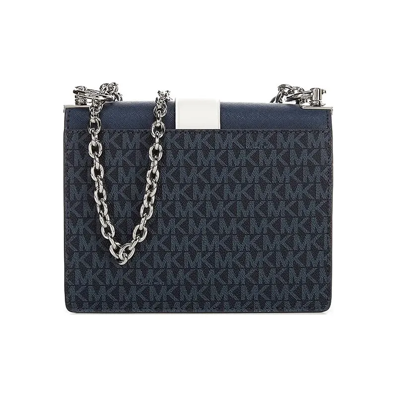 MICHAEL KORS Leather Small Square Bag, Chain Bag, Envelope Bag, Shoulder Bag, Crossbody Bag Small Size Women's Blue-1