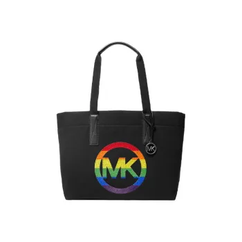 MICHAEL KORS Fabric Tote Bag Shopping Bag Handbag Large Size Women's Black
