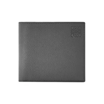 LOEWE Soft Grain Cow Leather Wallet Men's Gray