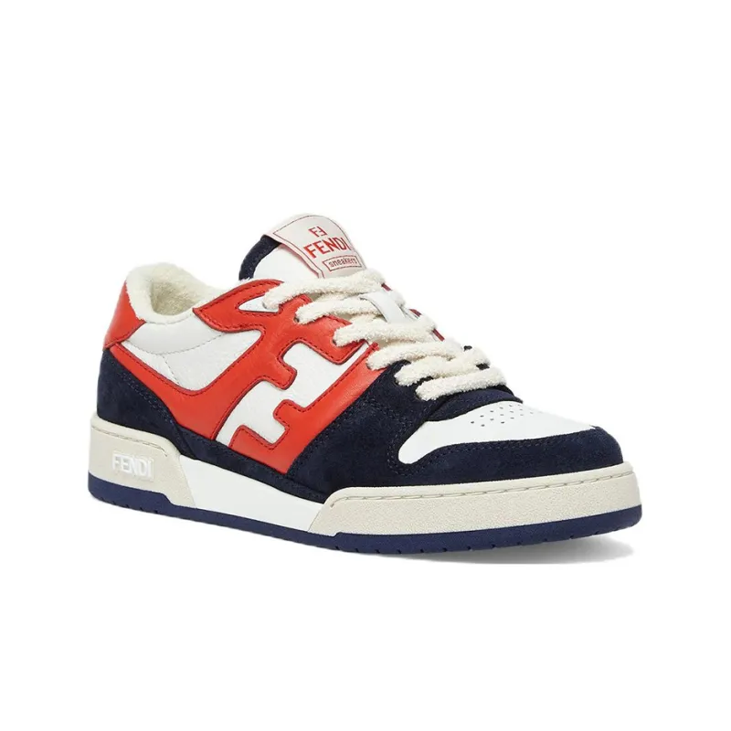 FENDI Match Navy Red Suede Women's-2