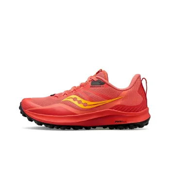 Saucony Peregrine 12 Cushioning Anti-Slip And Wear-Resistant Low-Top Trail Running Running Shoes Women's Watermelon Red