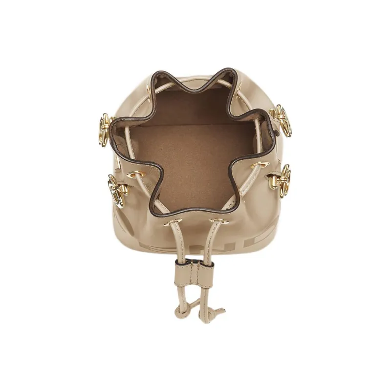 FENDI Mon Tresor Calfskin Bucket Bags Shoulder Bag Crossbody Bag Handbag Mini Women's Light Brown-3