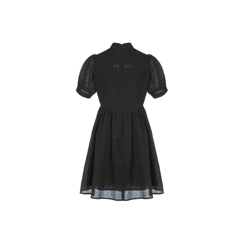 LOFT SHINE A Line Skirt Dress Black-1