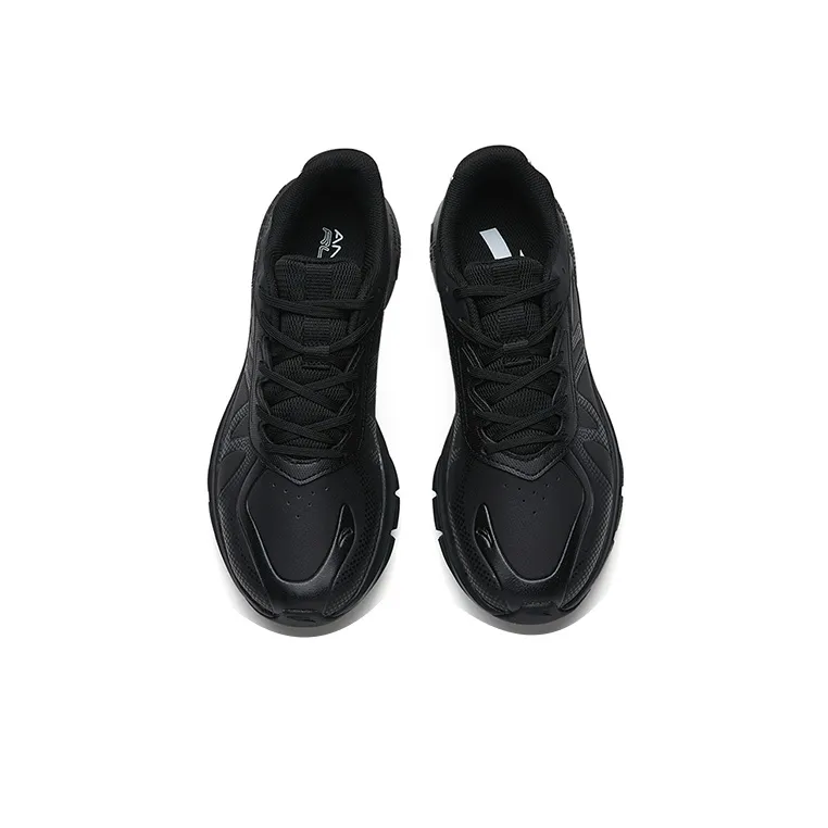 Anta Cushioned Anti-Slip Wear-Resistant Breathable Lightweight Low-Top Running Shoes Men's Black-3