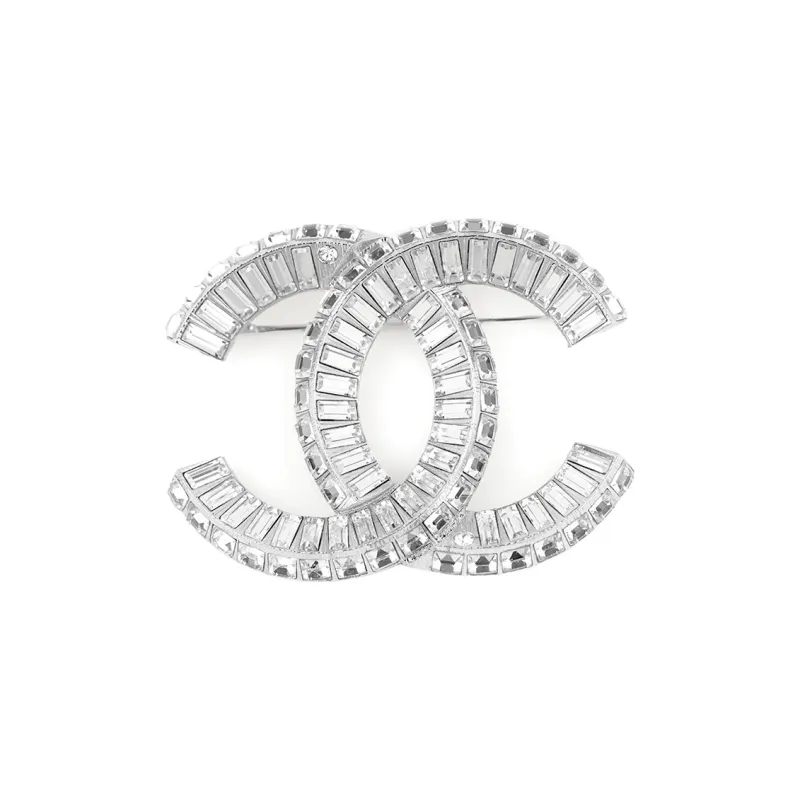 CHANEL Pre Owned 2000s Cc Crystal embellished Brooch-0