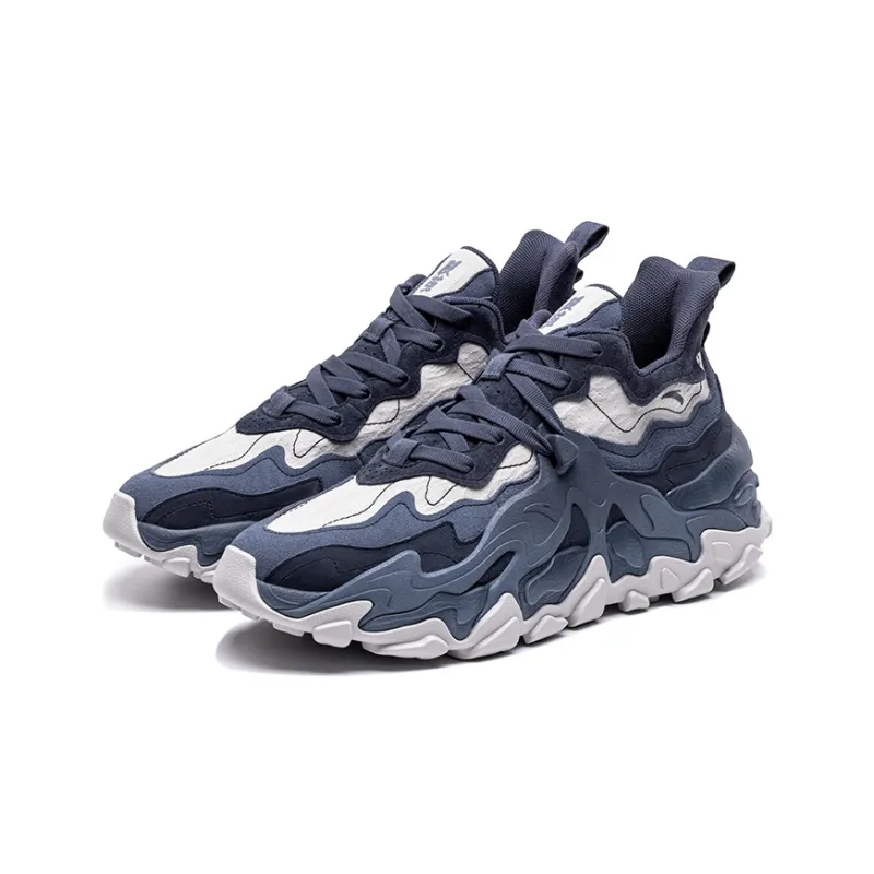 Anta Cocoon Distress Version 2.0 Breathable Low Top Sports Casual Shoes Men's Gray Blue-2