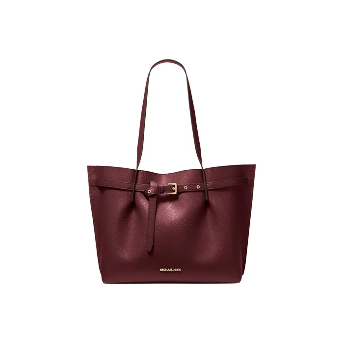 MICHAEL KORS Emilia Cow Leather Shoulder Bag Large Size Women's Burgundy-0