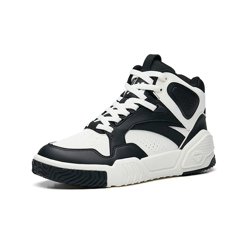 Anta Flame High Top Skateboard Shoes Men's Black White-1