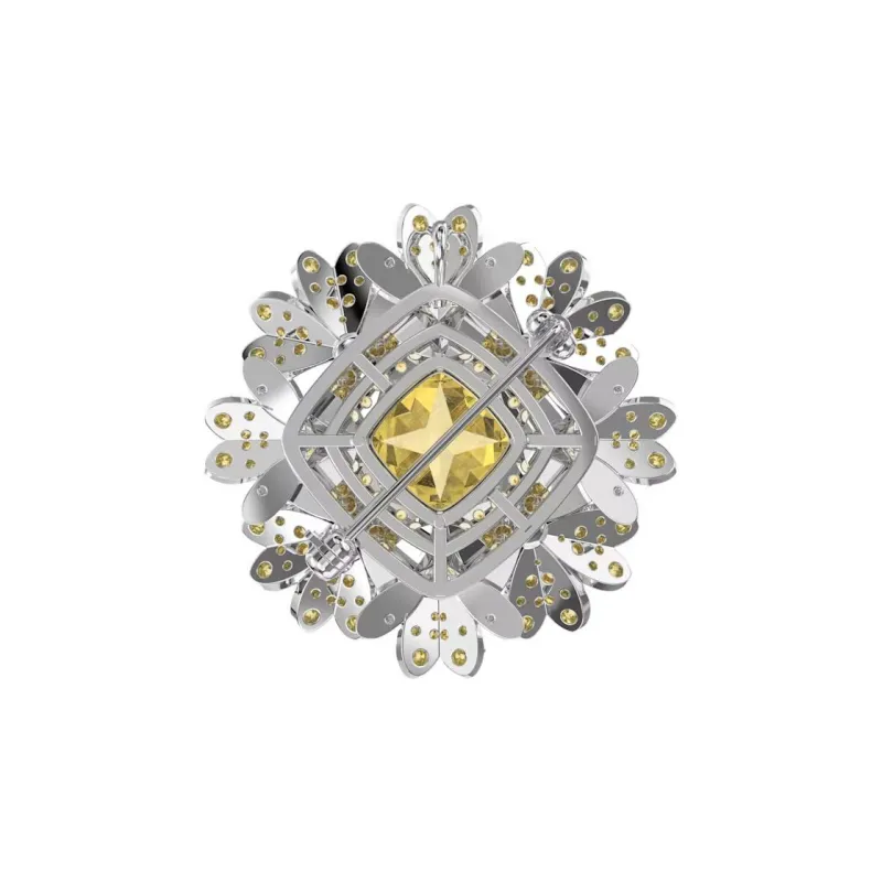 Swarovski Eternal Flower Brooches Women's Gold-1