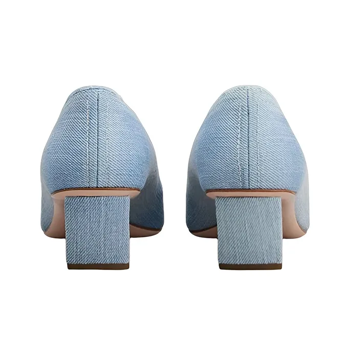 Roger Vivier Chunky Heel High Heels Women's Light Blue-4