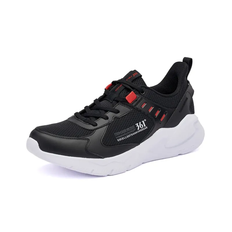 361° Shock Absorbing, Non Slip, Wear Resistant, Breathable And Lightweight Low Top Running Shoes Men's Black Red-2