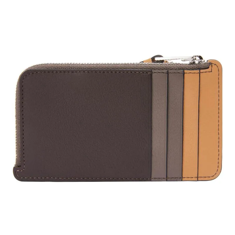LOEWE Puzzle Calfskin Coin Purse, Card Holder Men's Light Warm Desert/Chocolate-2