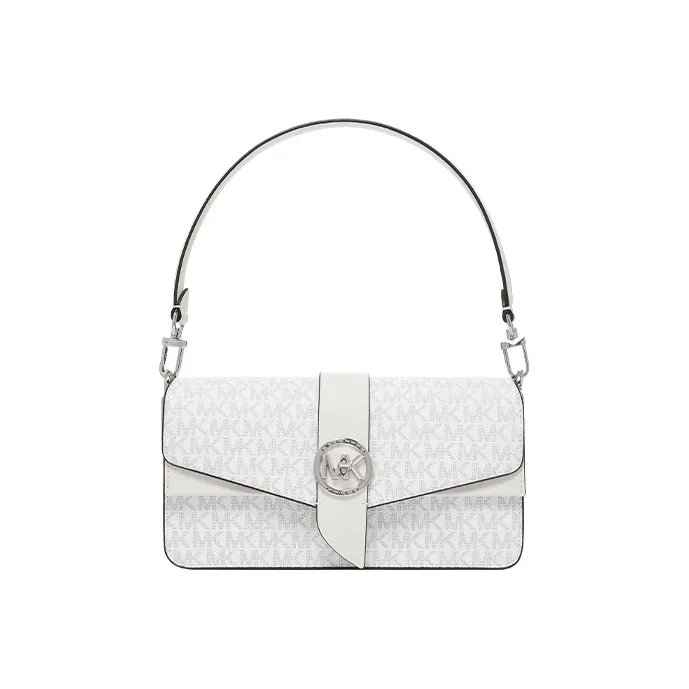 MICHAEL KORS Greenwich Cow Leather Shoulder Bag Women's White-0