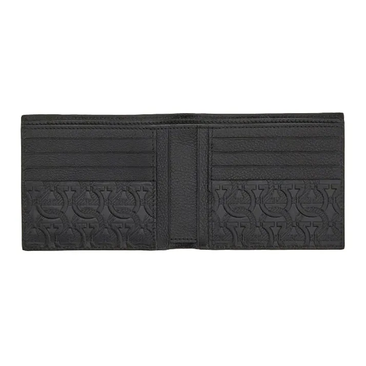 FERRAGAMO Travel Embossed Leather Wallet Regular Men's Black-3