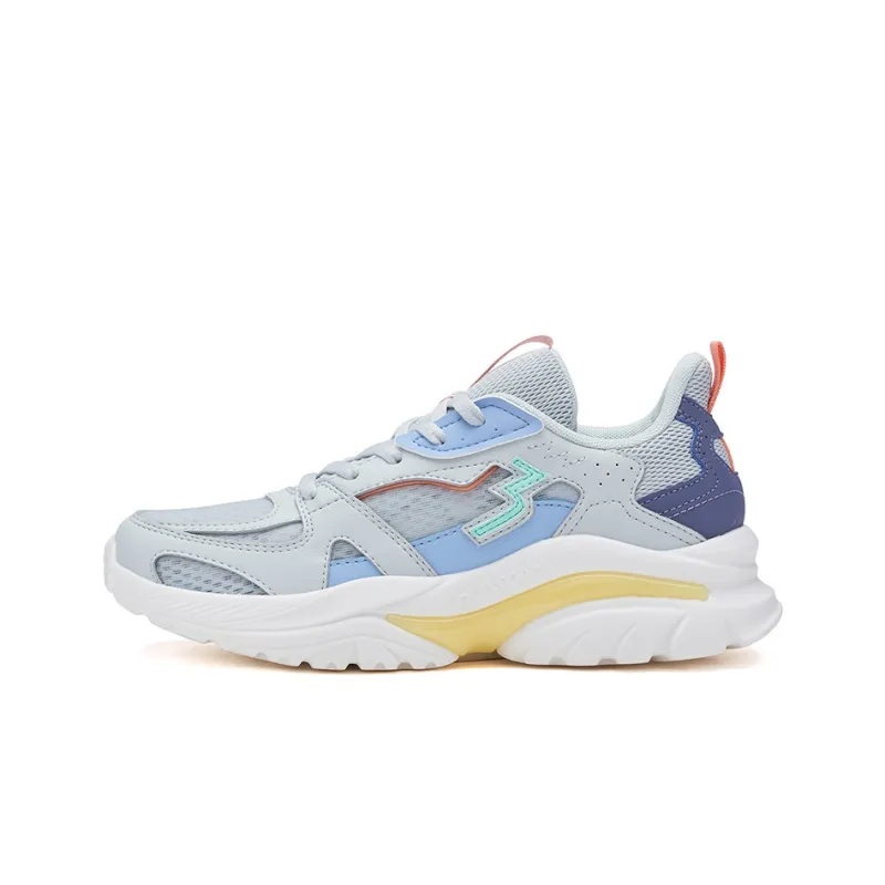 361° Abrasion Resistant Low Top Running Shoes Women's Gray Blue-0