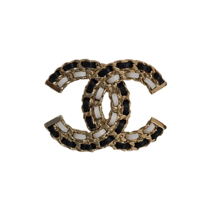 CHANEL Brooches Women's Black/Gold/White-0