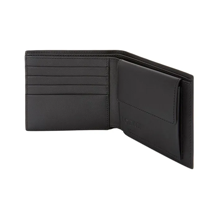 LOEWE Soft Grain Cow Leather Wallet Men's Gray-3
