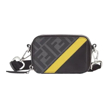 FENDI Cow Leather Camera Bag, One Shoulder Crossbody Clutch Mini Men's Black