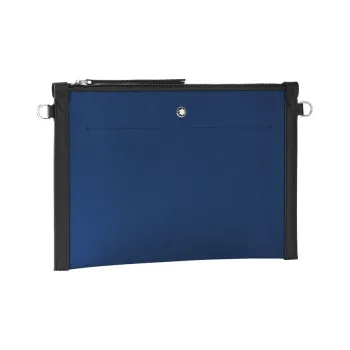 MONTBLANC Fabric With Leather Trim Clutch Men's Blue