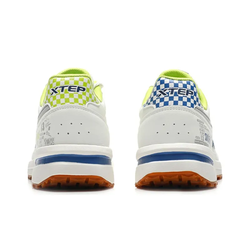 XTEP Anti-Slip And Wear-Resistant Lightweight Low-Top Casual Shoes Men's White Green Blue-4