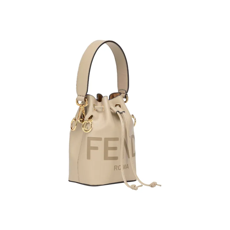 FENDI Mon Tresor Calfskin Bucket Bags Shoulder Bag Crossbody Bag Handbag Mini Women's Light Brown-1