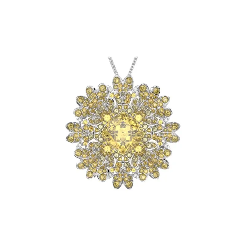 Swarovski Eternal Flower Brooches Women's Gold-0