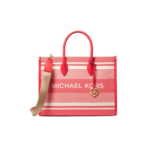 MICHAEL KORS Mirella Artificial Leather tote Liuto Bag Shopping Bag Handbag Medium Size Women's Coral Red