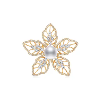 CLORIS YING Freshwater Pearl Tahitian Black Pearl Brooch Women's