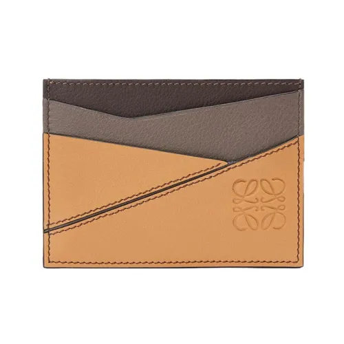 LOEWE Puzzle Calfskin Card Holder Card Holder Men's Light Warm Desert/Chocolate