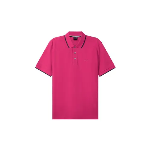 HUGO BOSS Polo Shirts Men Rose Red