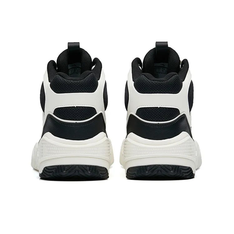 Anta Flame High Top Skateboard Shoes Men's Black White-3
