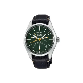 SEIKO Automatic Mechanical Movement Cowhide Strap Watch Men's Watches Green Dial