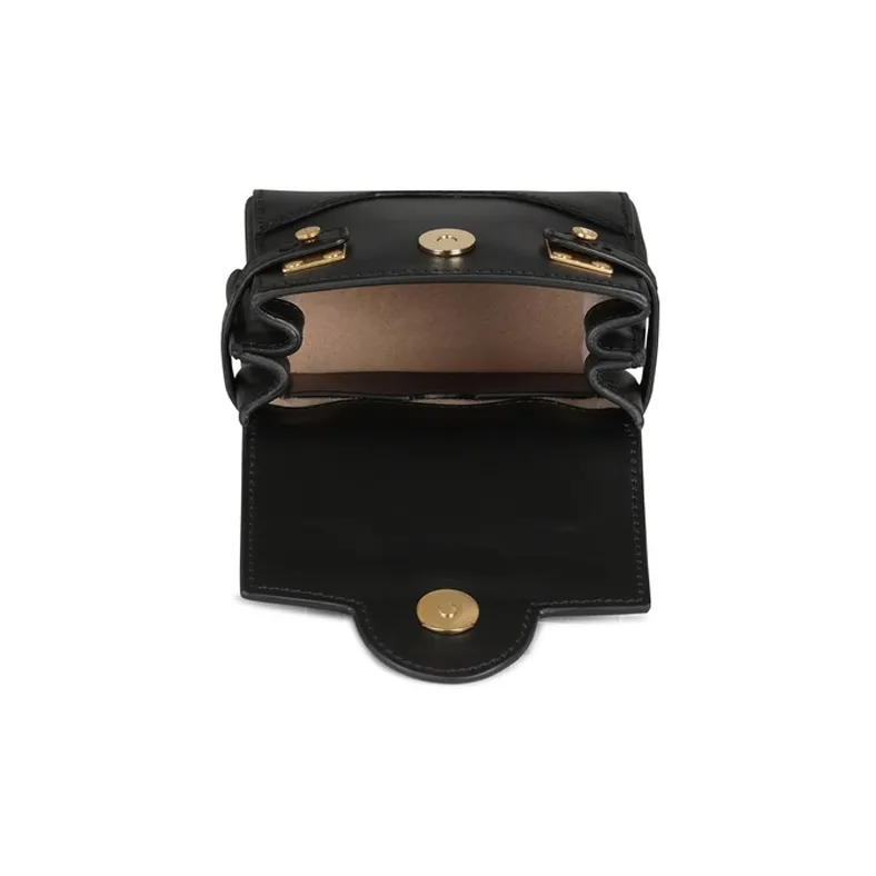 BALMAIN B-BUZZ Cow Leather Portable Crossbody Bag Shoulder Bag Mini Women's Black-1
