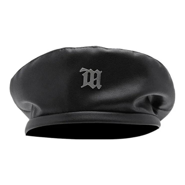 Misbhv Faux Leather Logo plaque Beret-0