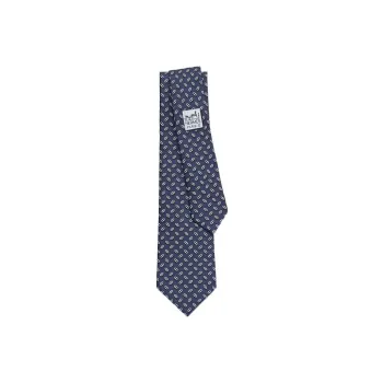 HERMES Ties Men Navy Blue