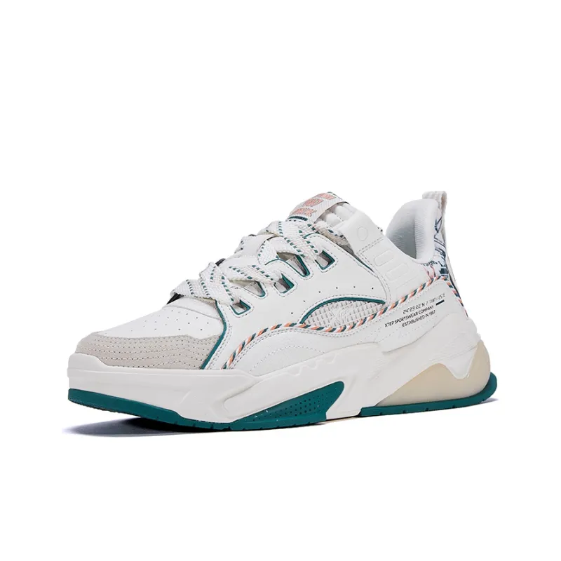 XTEP Skateboard Shoes Men's White Velvet Pine-1