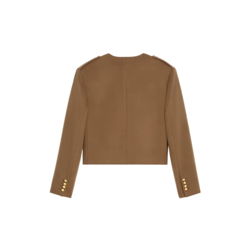 CELINE Cropped Coats Women's Umber-1
