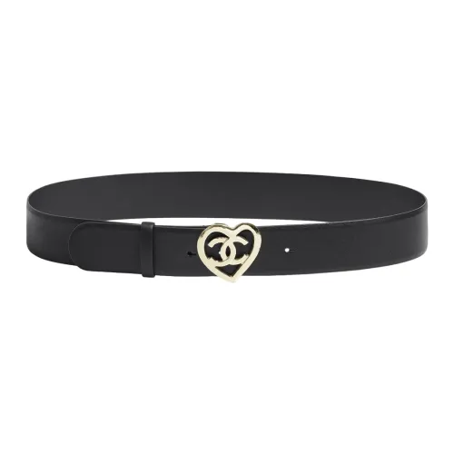 CHANEL Leather Belts Women's Black