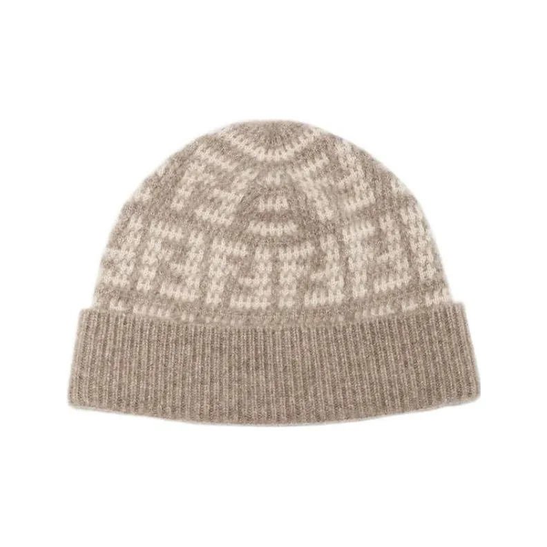 FENDI Beanies Unisex Beige-0