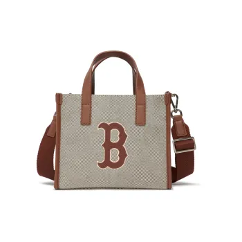 MLB Boston Red Sox Polyester Tote Bag Shopping Bag Boston Portable Crossbody Bag Shoulder Bag Small Size Unisex Brown
