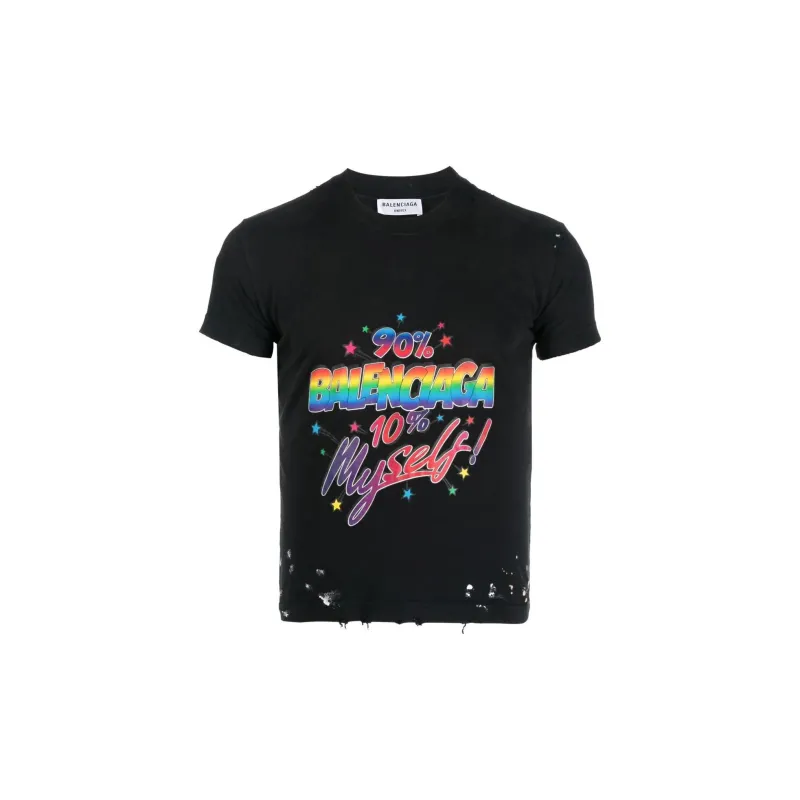 Balenciaga Frontal Logo Cotton T Shirt-0