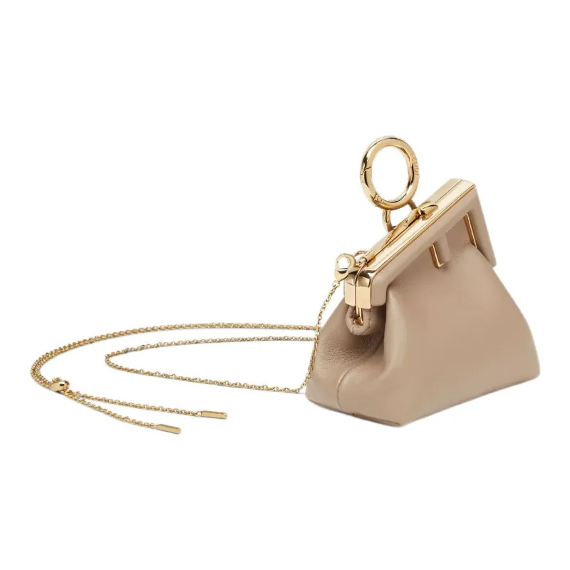 FENDI Sheepskin Earphone Case Shoulder Bag Crossbody Bag Extra Mini Women's Light Brown-1