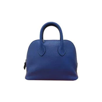 HERMES Evercolor Calfskin Bowling Bag Shoulder Bag Crossbody Bag Handbag Mini Women's French Blue/Sapphire Blue