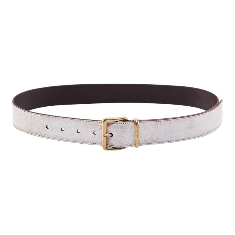 MIU MIU Leather Belts Women's White-0