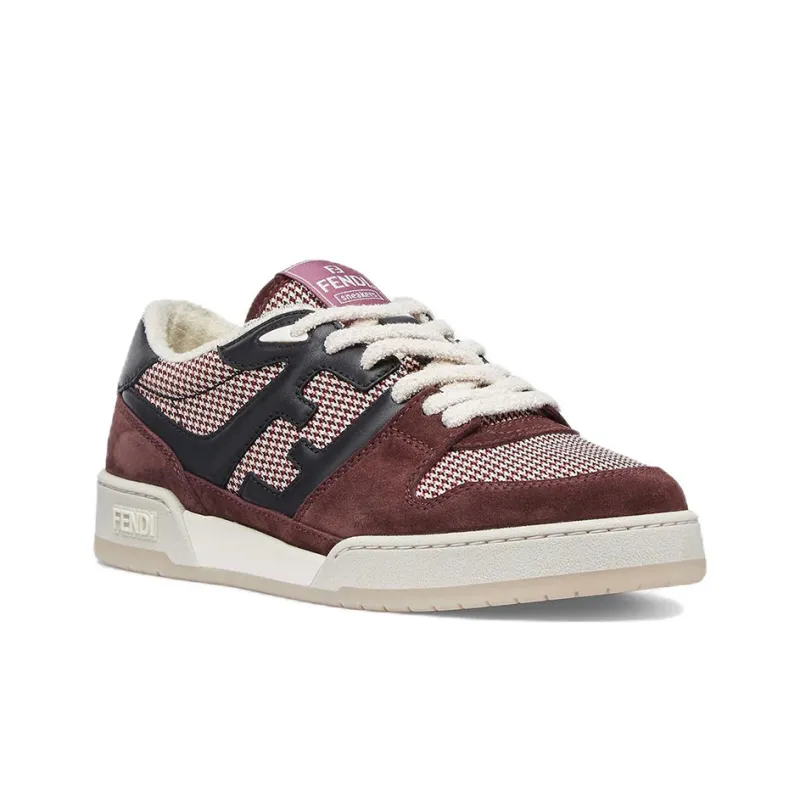 FENDI Match Low Top Stylish Skateboarding Shoes Men's Red Black-2