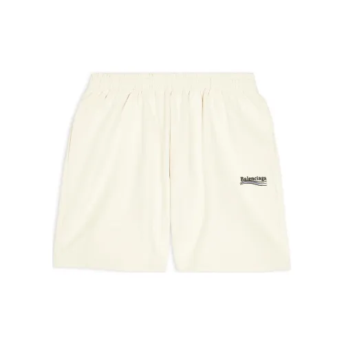 Balenciaga Political Campaign Casual Shorts Men Off White