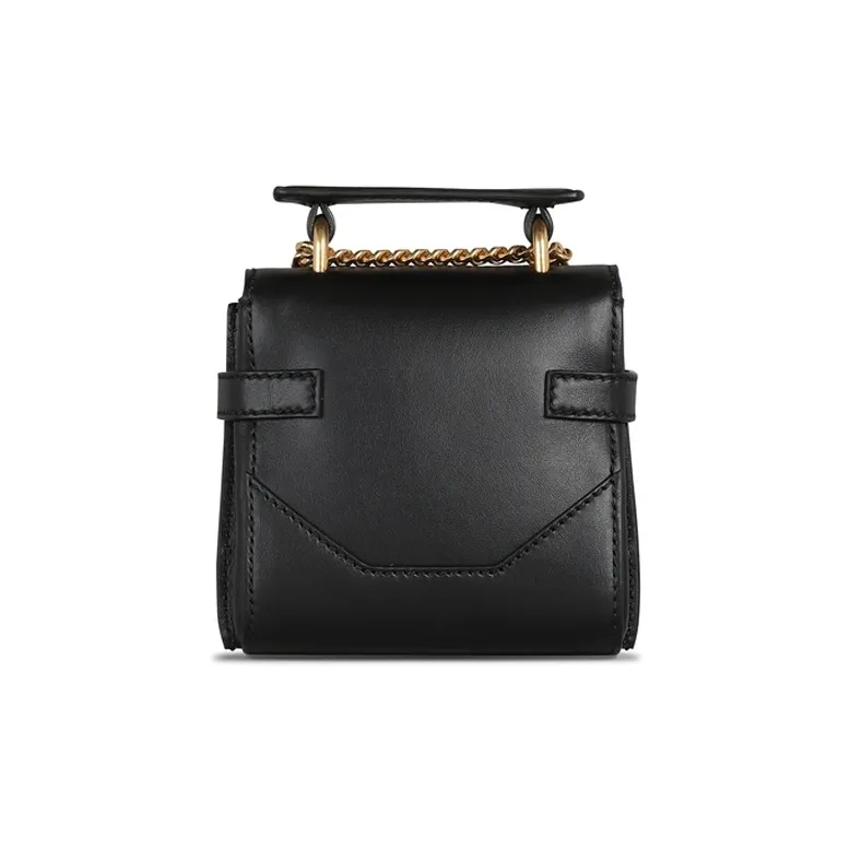 BALMAIN B-BUZZ Cow Leather Portable Crossbody Bag Shoulder Bag Mini Women's Black-2