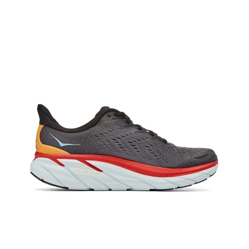 HOKA ONE ONE Clifton 8 Anthracite Castlerock Red-1