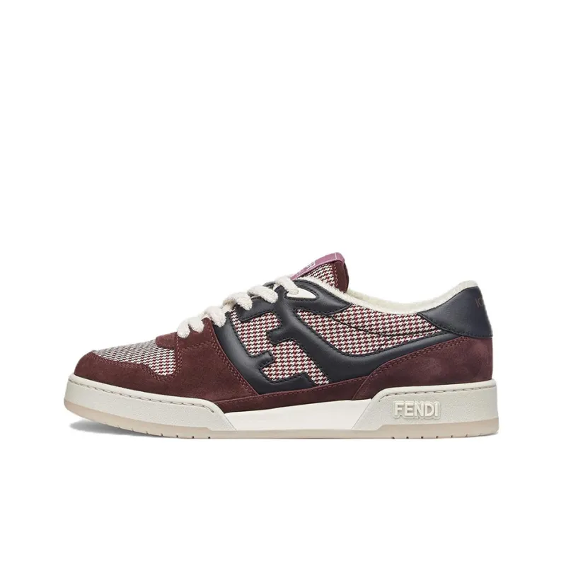 FENDI Match Low Top Stylish Skateboarding Shoes Men's Red Black-0