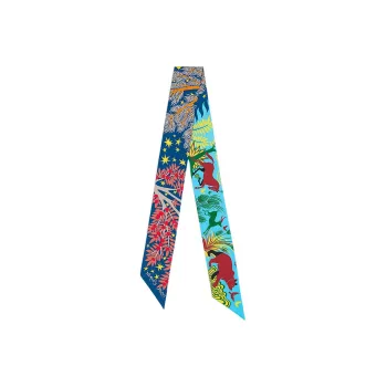 HERMES Silk Scarves Women's Ocean Blue/Cerulean